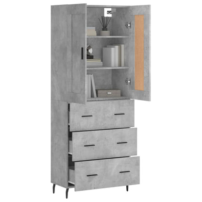 Credenza Grigio Cemento 69,5x34x180 cm in Legno Multistrato - homemem39