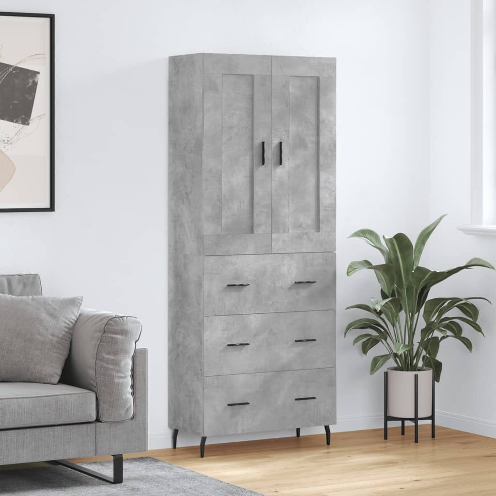 Credenza Grigio Cemento 69,5x34x180 cm in Legno Multistrato - homemem39