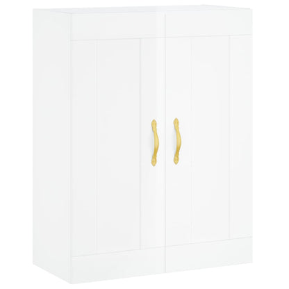 Credenza Bianco Lucido 69,5x34x180 cm in Legno Multistrato - homemem39