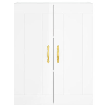 Credenza Bianco Lucido 69,5x34x180 cm in Legno Multistrato - homemem39