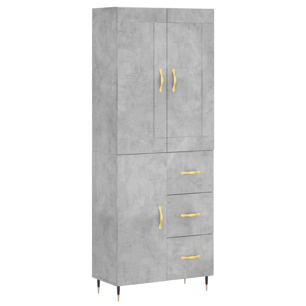 Credenza Grigio Cemento 69,5x34x180 cm in Legno Multistrato - homemem39