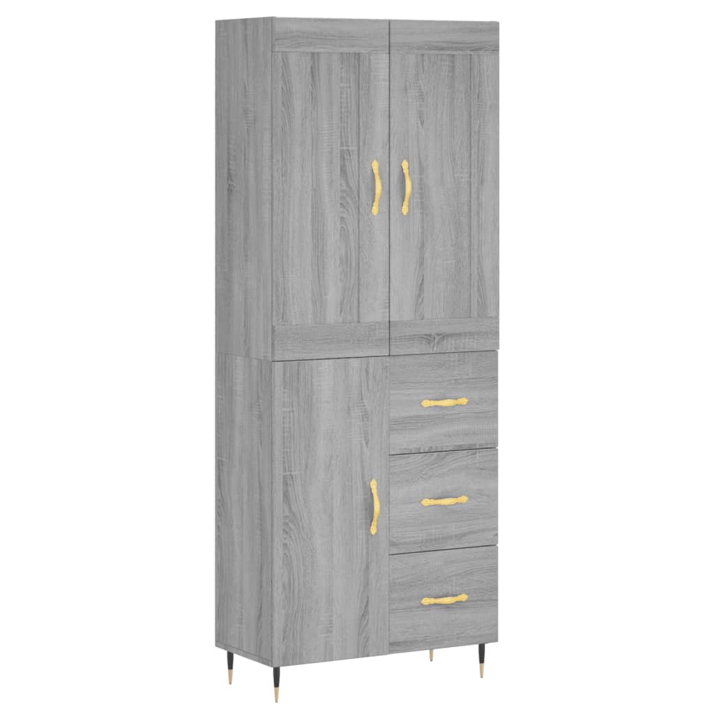 Credenza Grigio Sonoma 69,5x34x180 cm in Legno Multistrato - homemem39