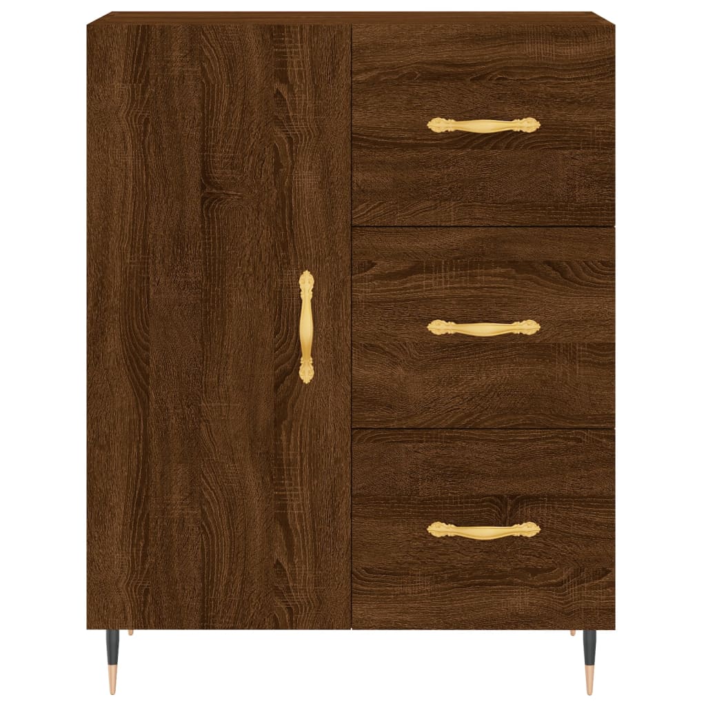 Credenza Rovere Marrone 69,5x34x180 cm in Legno Multistrato - homemem39