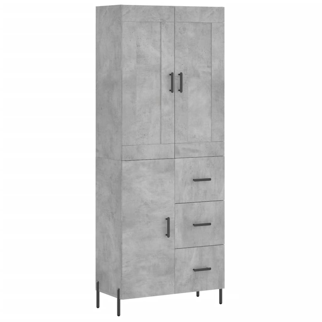 Credenza Grigio Cemento 69,5x34x180 cm in Legno Multistrato - homemem39