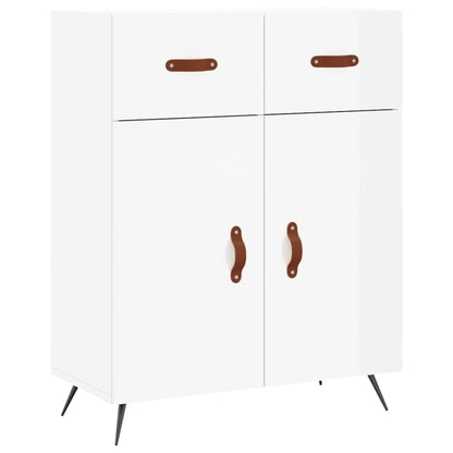 Credenza Bianco Lucido 69,5x34x180 cm in Legno Multistrato - homemem39