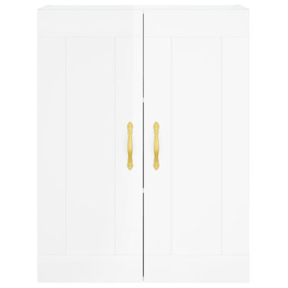 Credenza Bianco Lucido 69,5x34x180 cm in Legno Multistrato - homemem39