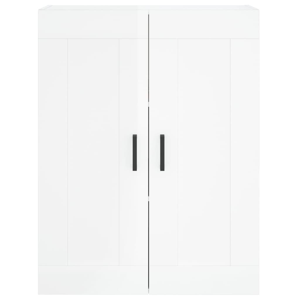 Credenza Bianco Lucido 69,5x34x180 cm in Legno Multistrato - homemem39