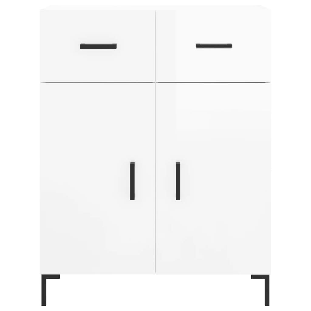 Credenza Bianco Lucido 69,5x34x180 cm in Legno Multistrato - homemem39