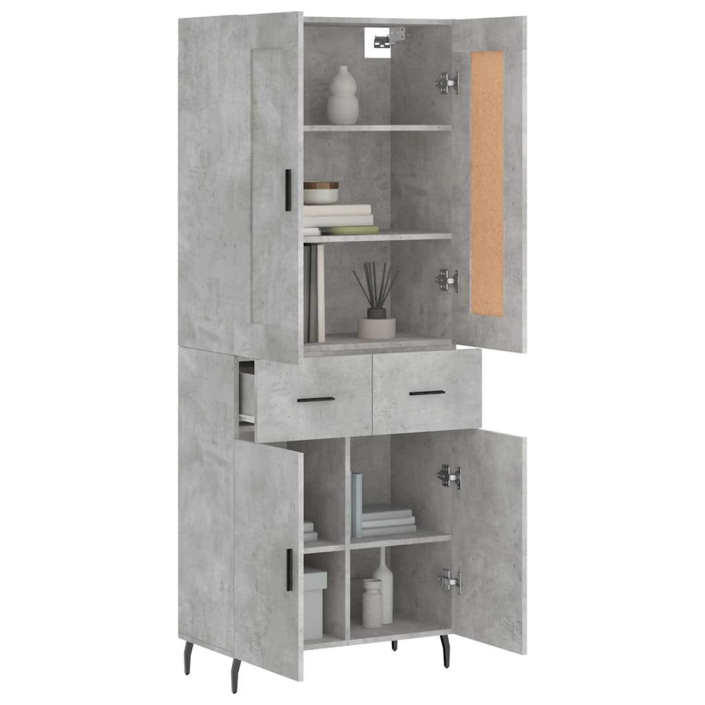 Credenza Grigio Cemento 69,5x34x180 cm in Legno Multistrato - homemem39