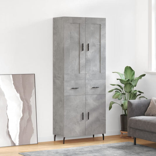 Credenza Grigio Cemento 69,5x34x180 cm in Legno Multistrato - homemem39