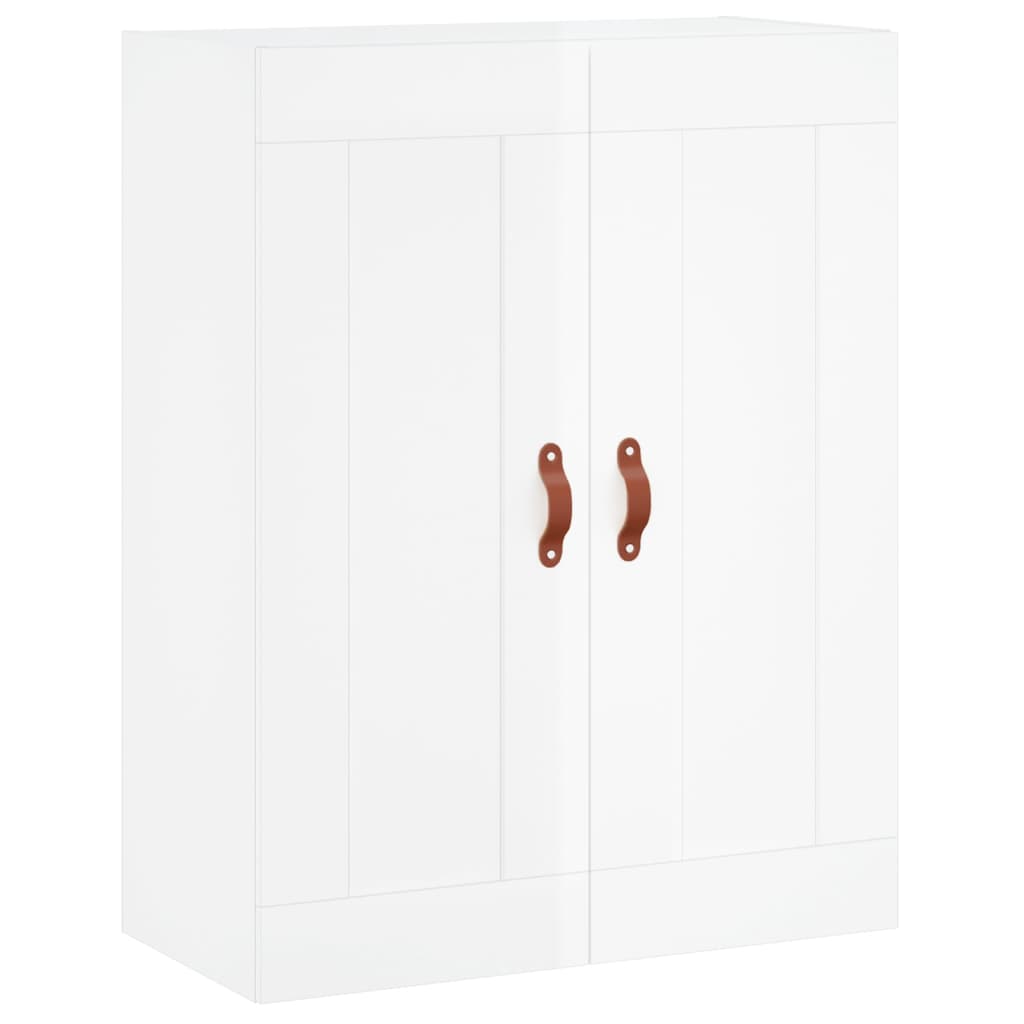 Credenza Bianco Lucido 69,5x34x180 cm in Legno Multistrato - homemem39