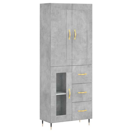 Credenza Grigio Cemento 69,5x34x180 cm in Legno Multistrato - homemem39