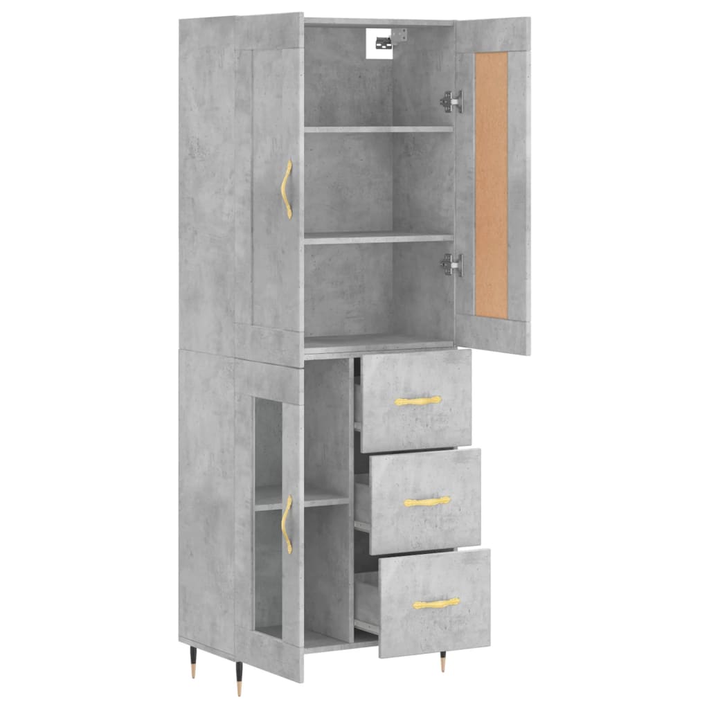 Credenza Grigio Cemento 69,5x34x180 cm in Legno Multistrato - homemem39