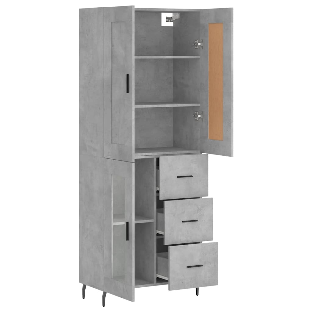 Credenza Grigio Cemento 69,5x34x180 cm in Legno Multistrato - homemem39