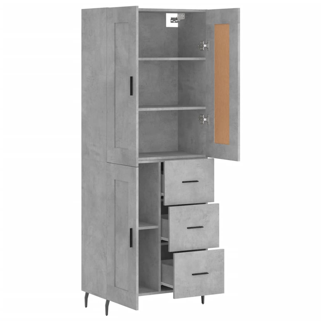 Credenza Grigio Cemento 69,5x34x180 cm in Legno Multistrato - homemem39