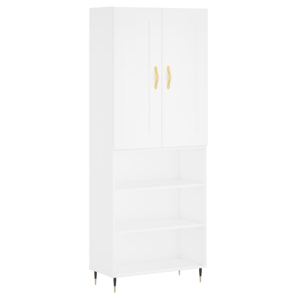 Credenza Bianca 69,5x34x180 cm in Legno Multistrato - homemem39