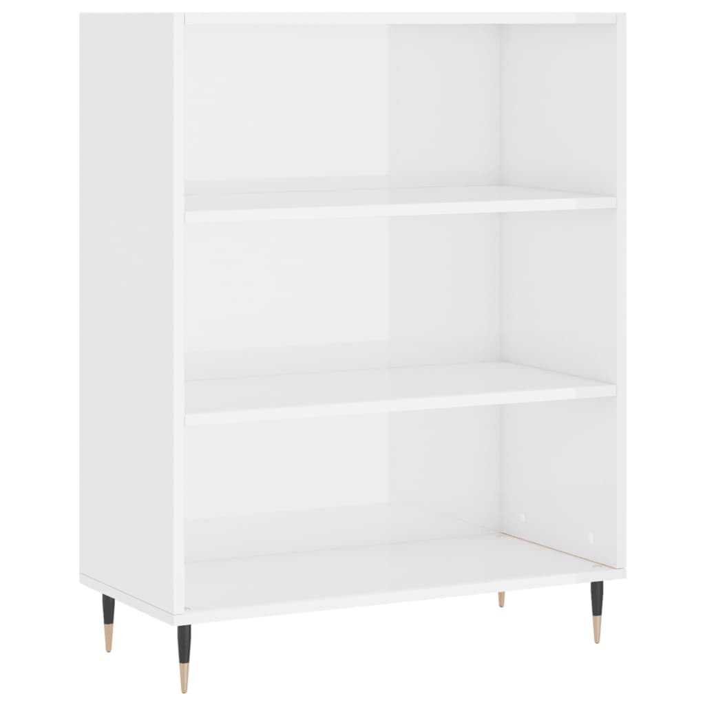 Credenza Bianco Lucido 69,5x34x180 cm in Legno Multistrato - homemem39