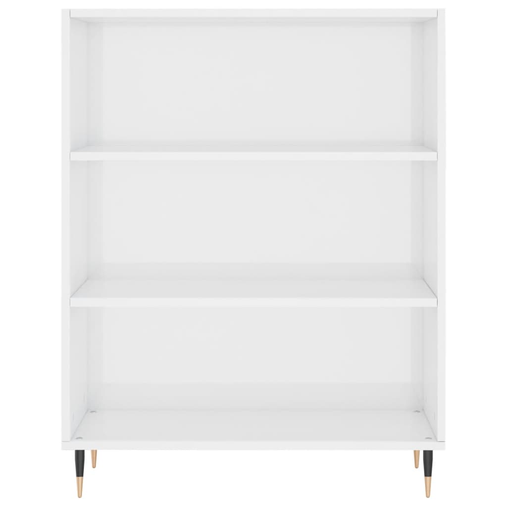 Credenza Bianco Lucido 69,5x34x180 cm in Legno Multistrato - homemem39