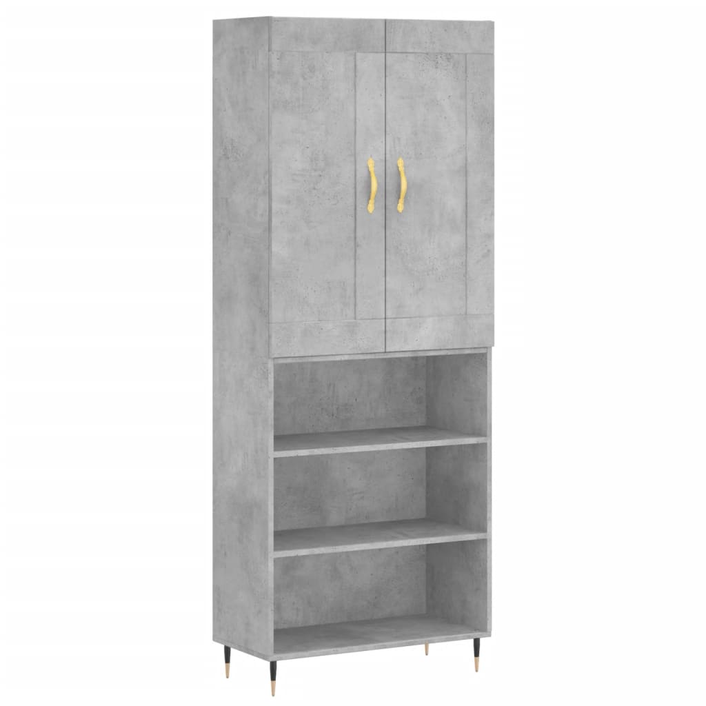 Credenza Grigio Cemento 69,5x34x180 cm in Legno Multistrato - homemem39