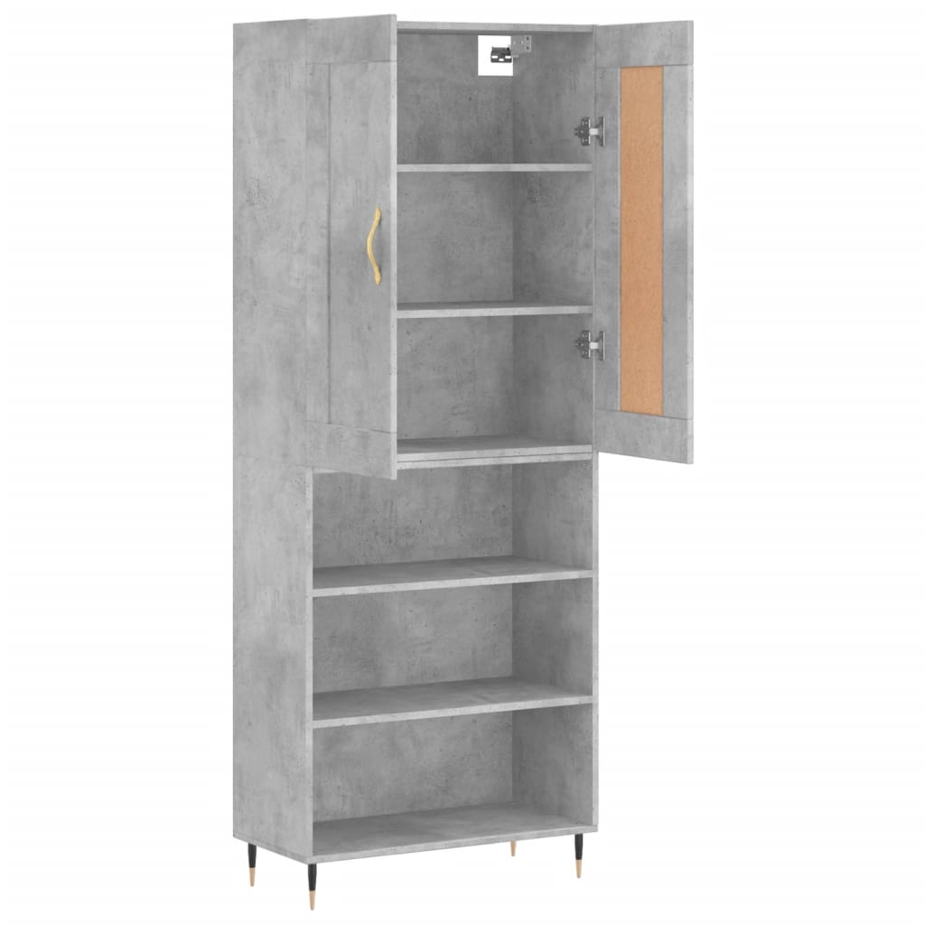 Credenza Grigio Cemento 69,5x34x180 cm in Legno Multistrato - homemem39