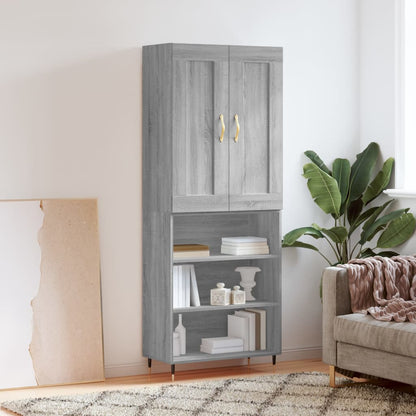 Credenza Grigio Sonoma 69,5x34x180 cm in Legno Multistrato - homemem39