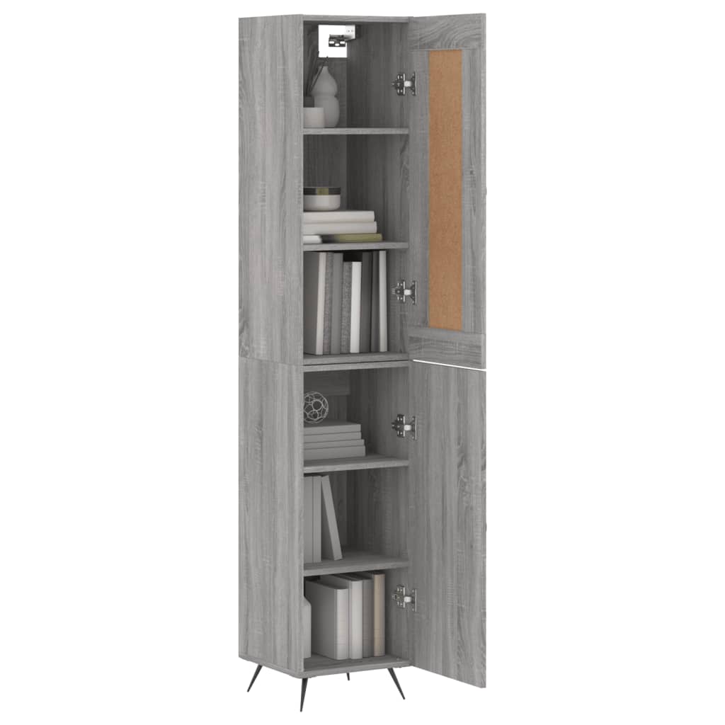 Credenza Grigio Sonoma 34,5x34x180 cm in Legno Multistrato - homemem39