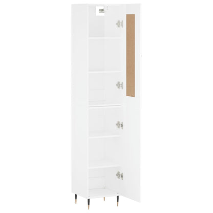 Credenza 34,5x34x180 cm in Legno Multistrato Bianco Lucido - homemem39