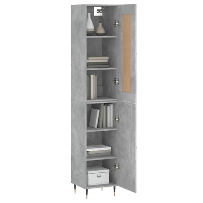 Credenza Grigio Cemento 34,5x34x180 cm in Legno Multistrato - homemem39