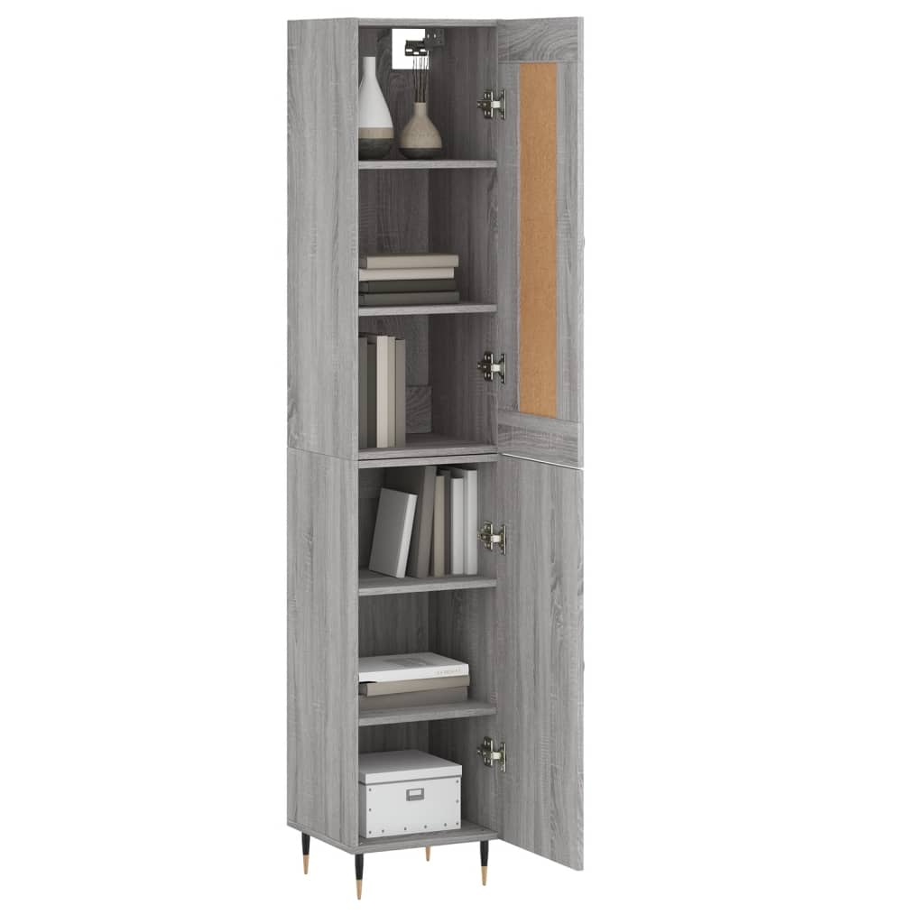 Credenza Grigio Sonoma 34,5x34x180 cm in Legno Multistrato - homemem39