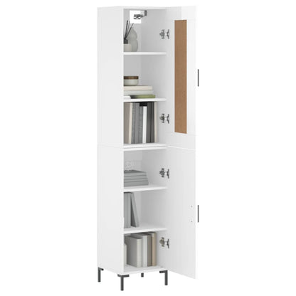 Credenza 34,5x34x180 cm in Legno Multistrato Bianco Lucido - homemem39