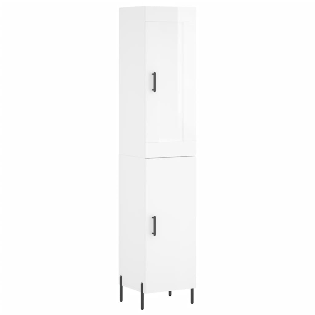 Credenza 34,5x34x180 cm in Legno Multistrato Bianco Lucido - homemem39