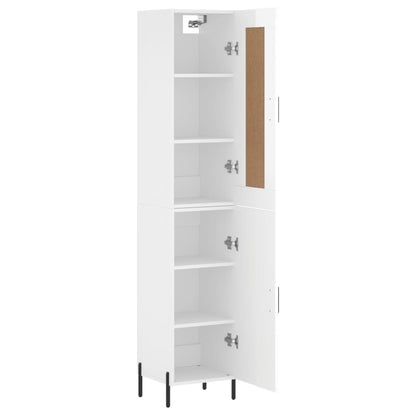 Credenza 34,5x34x180 cm in Legno Multistrato Bianco Lucido - homemem39