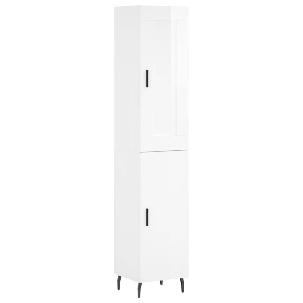 Credenza 34,5x34x180 cm in Legno Multistrato Bianco Lucido - homemem39