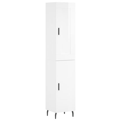 Credenza 34,5x34x180 cm in Legno Multistrato Bianco Lucido - homemem39