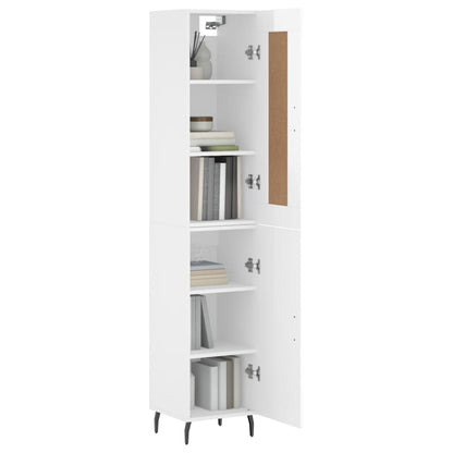 Credenza 34,5x34x180 cm in Legno Multistrato Bianco Lucido - homemem39