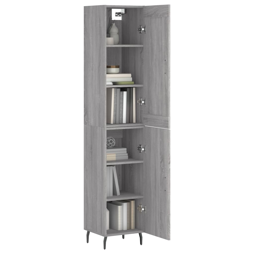 Credenza Grigio Sonoma 34,5x34x180 cm in Legno Multistrato - homemem39