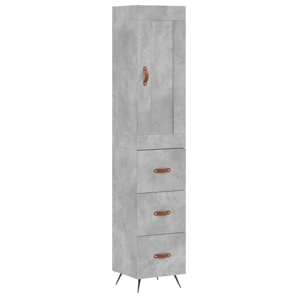 Credenza Grigio Cemento 34,5x34x180 cm in Legno Multistrato - homemem39