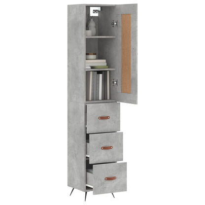 Credenza Grigio Cemento 34,5x34x180 cm in Legno Multistrato - homemem39