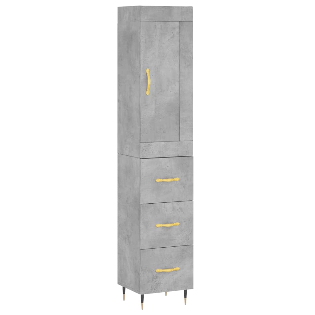 Credenza Grigio Cemento 34,5x34x180 cm in Legno Multistrato - homemem39