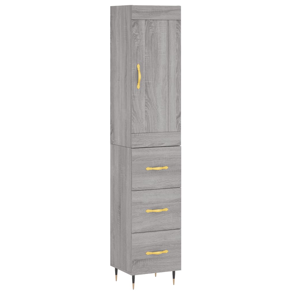 Credenza Grigio Sonoma 34,5x34x180 cm in Legno Multistrato - homemem39