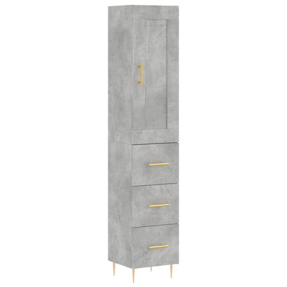 Credenza Grigio Cemento 34,5x34x180 cm in Legno Multistrato - homemem39