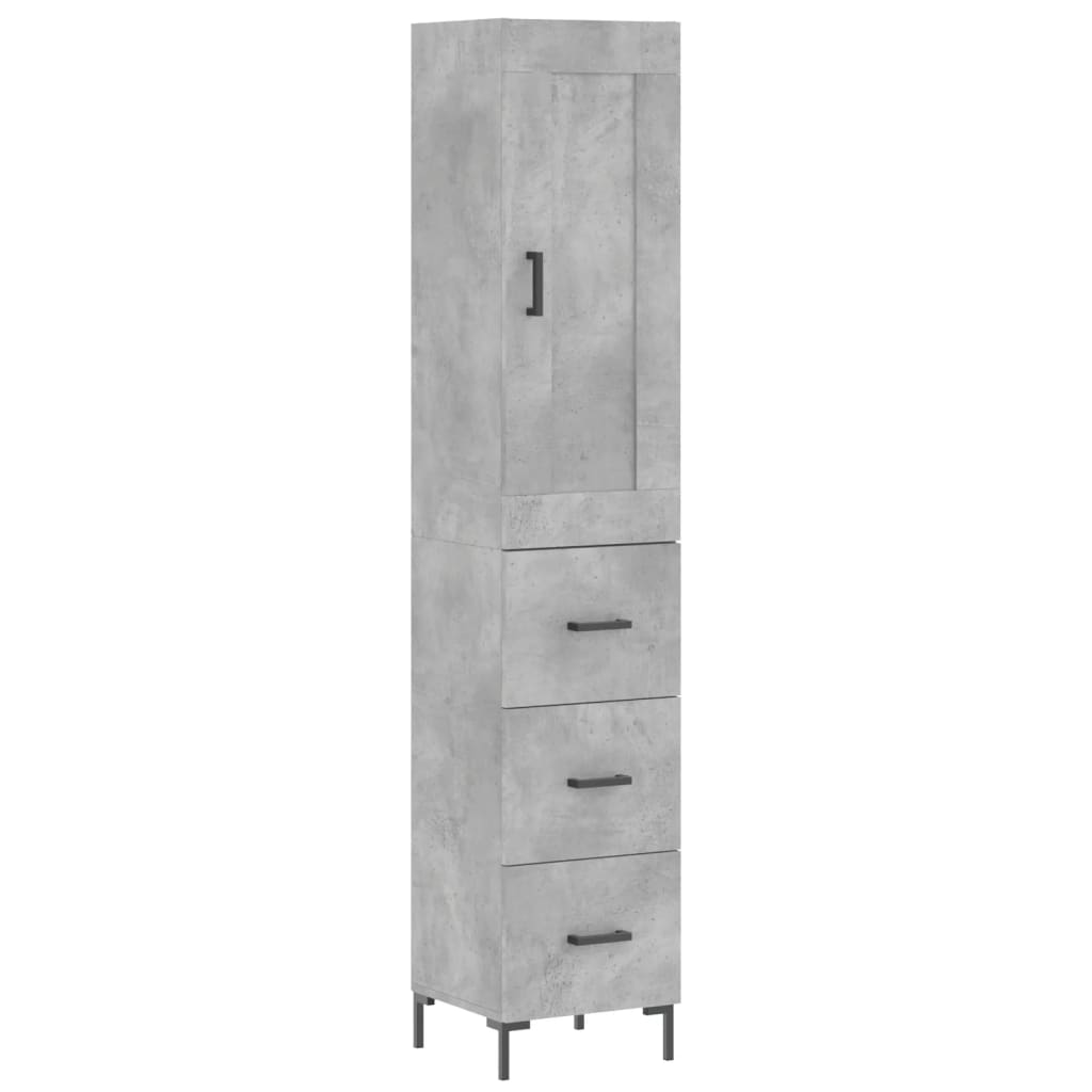 Credenza Grigio Cemento 34,5x34x180 cm in Legno Multistrato - homemem39