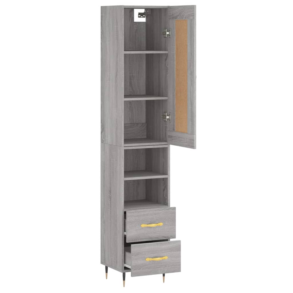 Credenza Grigio Sonoma 34,5x34x180 cm in Legno Multistrato - homemem39