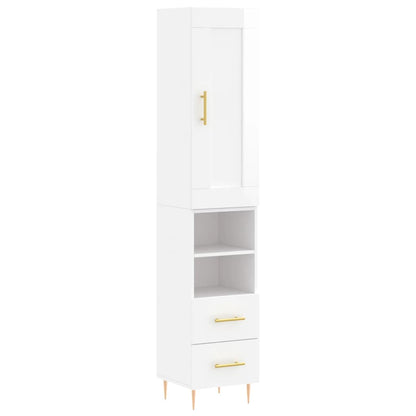 Credenza 34,5x34x180 cm in Legno Multistrato Bianco Lucido - homemem39