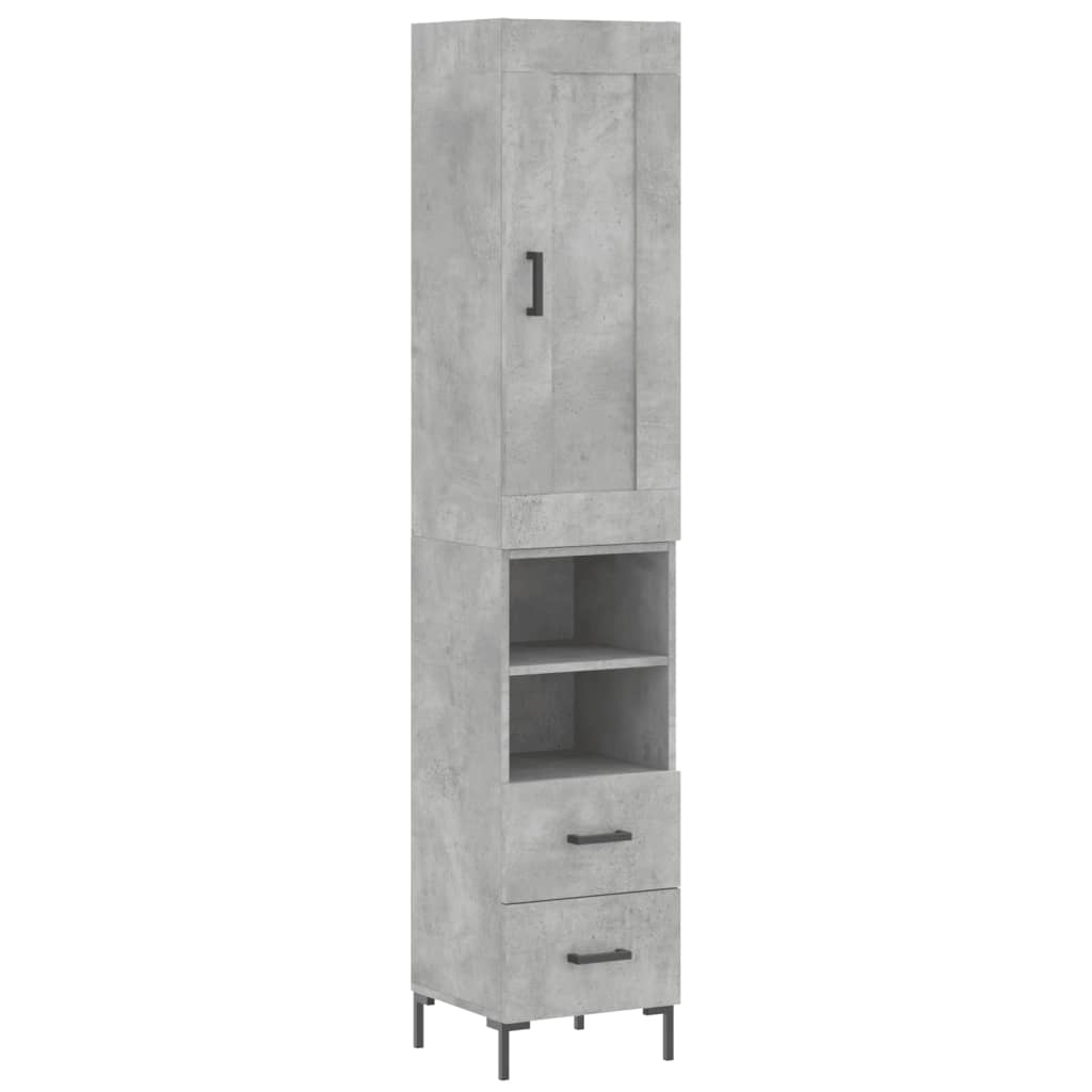 Credenza Grigio Cemento 34,5x34x180 cm in Legno Multistrato - homemem39