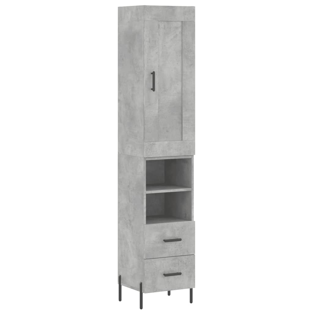 Credenza Grigio Cemento 34,5x34x180 cm in Legno Multistrato - homemem39