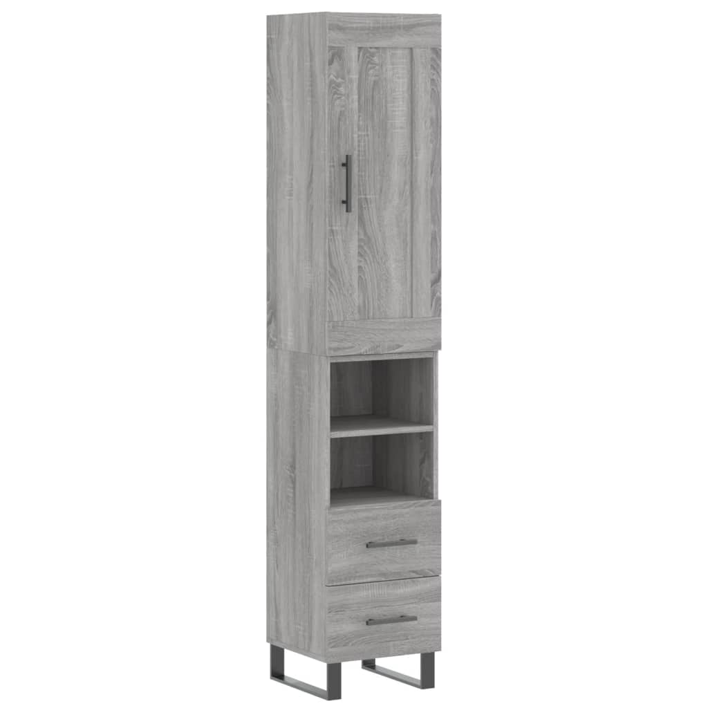 Credenza Grigio Sonoma 34,5x34x180 cm in Legno Multistrato - homemem39