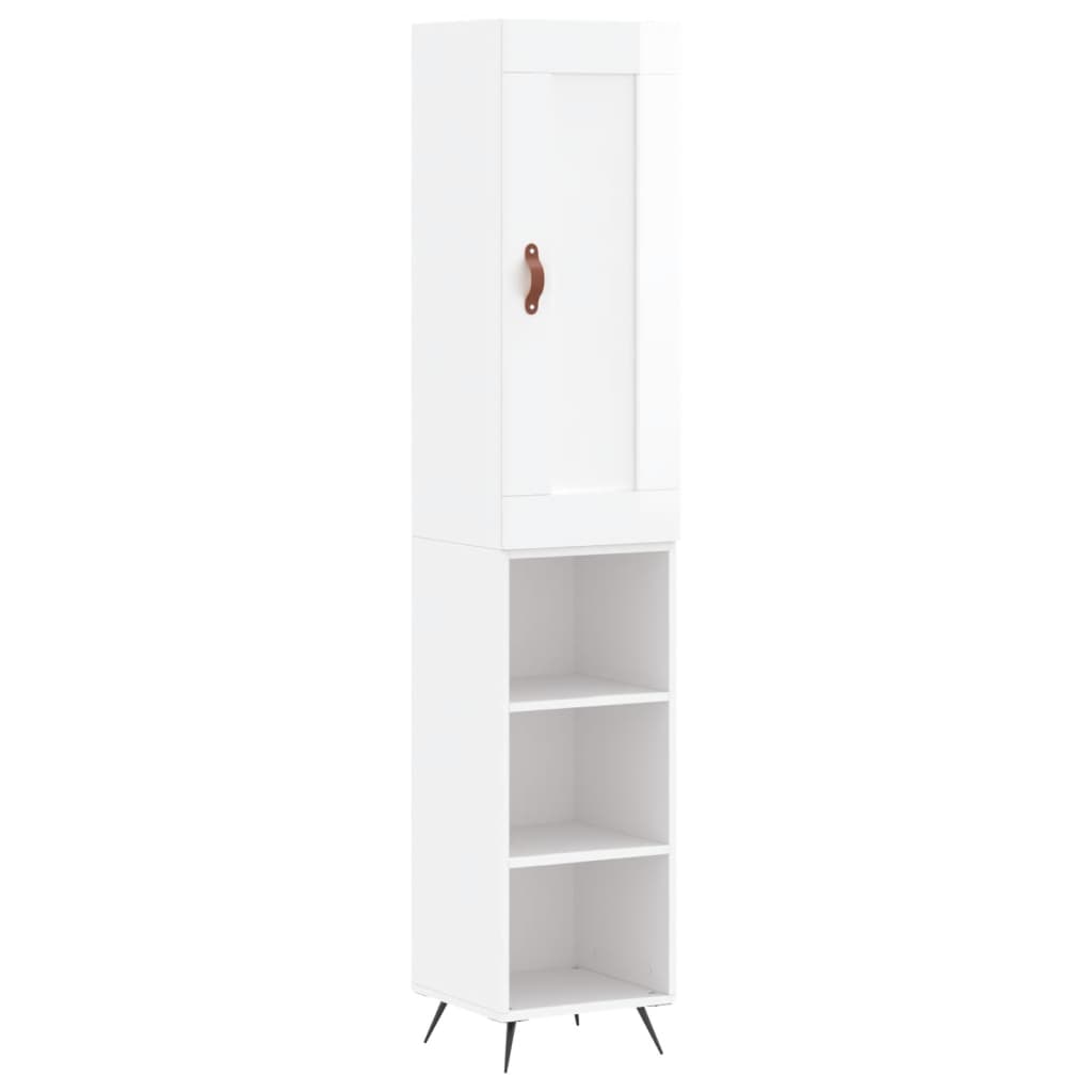 Credenza 34,5x34x180 cm in Legno Multistrato Bianco Lucido - homemem39