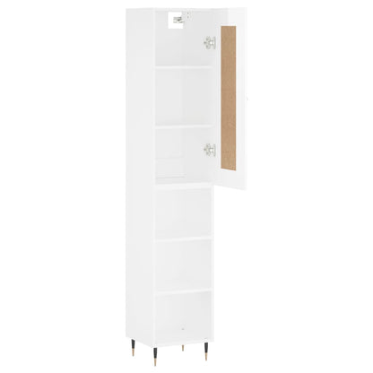 Credenza 34,5x34x180 cm in Legno Multistrato Bianco Lucido - homemem39