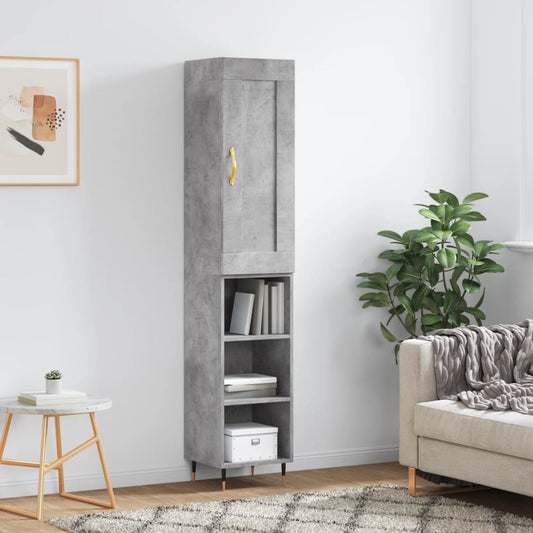 Credenza Grigio Cemento 34,5x34x180 cm in Legno Multistrato - homemem39